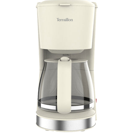 Cafetière 1,5 L – Crème et acier inoxydable, 1080 W