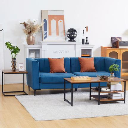 Industrieller Couchtisch 2er-Set – Stahl & Natur-Finish