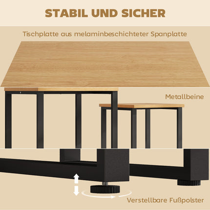 Ensemble de 2 tables basses gigognes, aspect bois, structure en métal