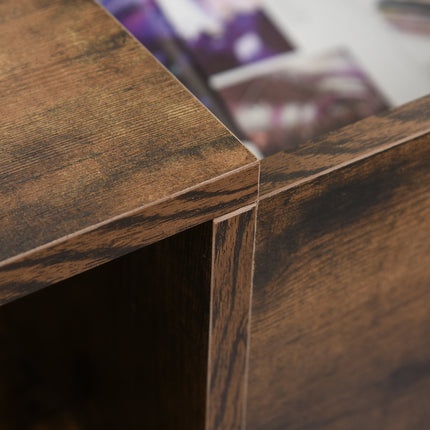 Couchtisch mit Stauraum, Spanplatte braun & schwarz, 118x60x47 cm