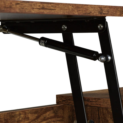 Table basse avec rangement dissimulé - Plateau relevable, style industriel