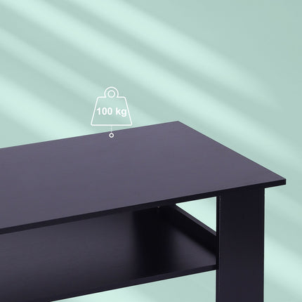 Table basse avec étagère inférieure - Design moderne, facile à nettoyer
