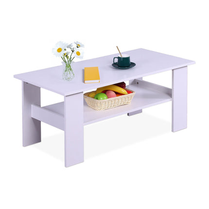 Table basse avec étagère inférieure - Design moderne, facile à nettoyer