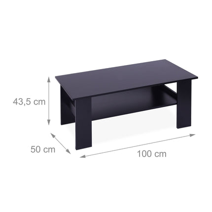 Table basse avec étagère inférieure - Design moderne, facile à nettoyer