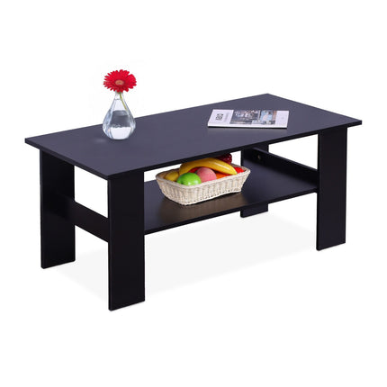 Table basse avec étagère inférieure - Design moderne, facile à nettoyer