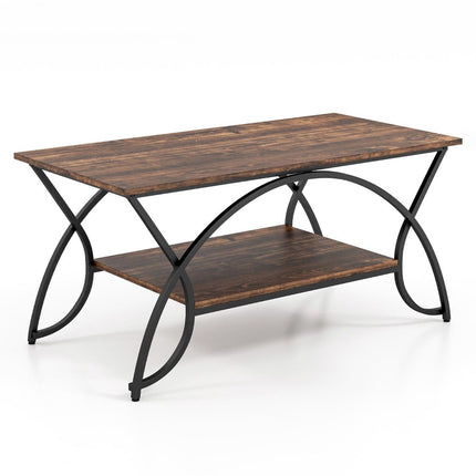 Couchtisch mit Ablage, Metallgestell, 100x50x45 cm
