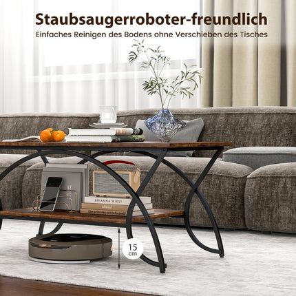 Couchtisch mit Ablage, Metallgestell, 100x50x45 cm