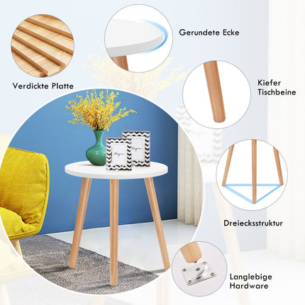 Table basse, table d'appoint, table à manger, table de cuisine, table de chevet, bois, blanc