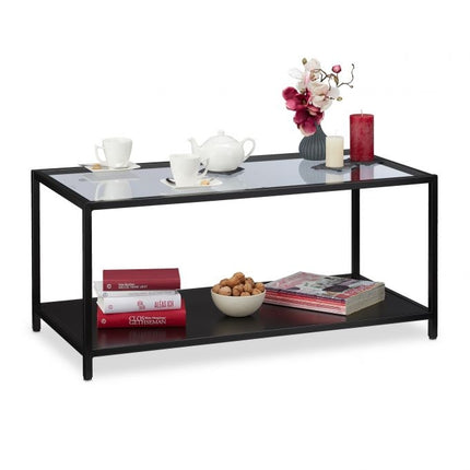 Table basse avec plateau en verre