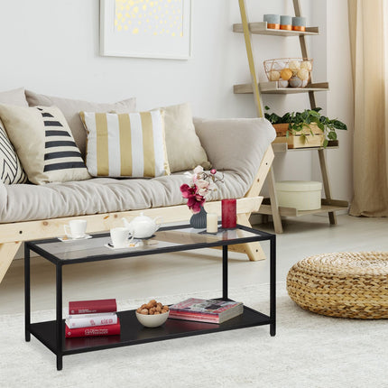 Table basse avec plateau en verre