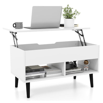 Table basse avec plateau relevable Table de salon moderne 80 x 40 x 44,5 cm blanc