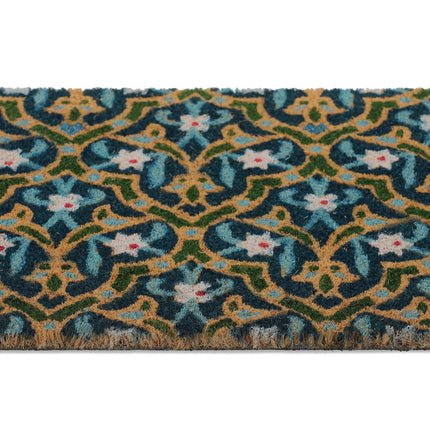 Coir Doormat – Oriental Floral Design, Non-Slip, Durable