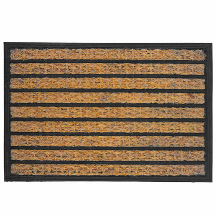 Fußmatte aus Kokos und PVC, 60x40 cm, Natur & Schwarz