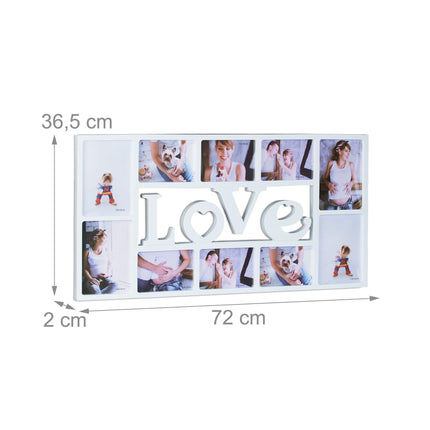 Cadre collage LOVE pour 10 photos