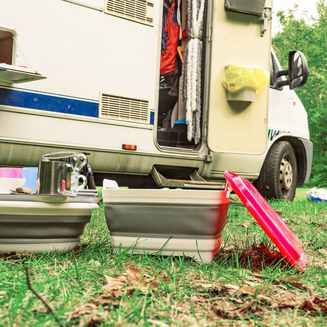 Évier de camping pliable avec bonde, capacité de 9 L