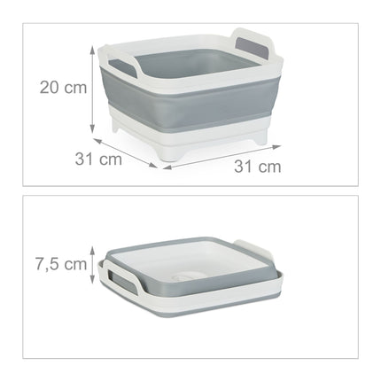 Évier de camping pliable avec bonde, capacité de 9 L