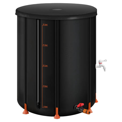 Collapsible Rain Barrel 201L, 1000D PVC, Spigot, Overflow