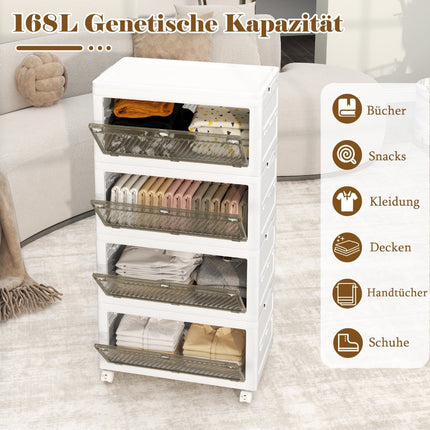 Faltbare Aufbewahrungsbox mit Deckel, 126L/168L, Rollen