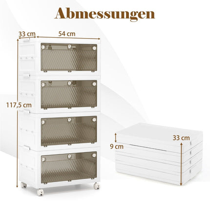 Faltbare Aufbewahrungsbox mit Deckel, 126L/168L, Rollen