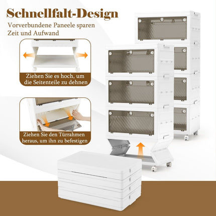 Faltbare Aufbewahrungsbox mit Deckel, 126L/168L, Rollen