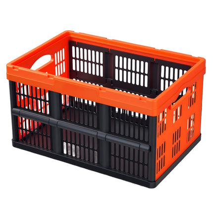 Collapsible Storage Crates 45L, 6-Pack, Stackable, Handles