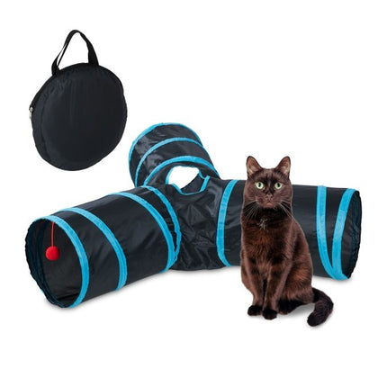 Tunnel pliable pour chat 3 voies