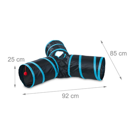 Tunnel pliable pour chat 3 voies