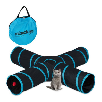 Tunnel pliable pour chat avec 4 allées