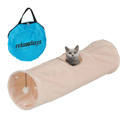 Tunnel pliable pour chat avec peluche