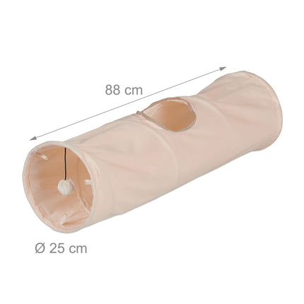 Tunnel pliable pour chat avec peluche