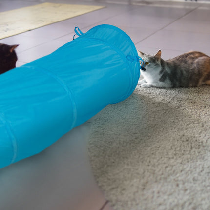 Tunnel pliable pour chat avec jouets