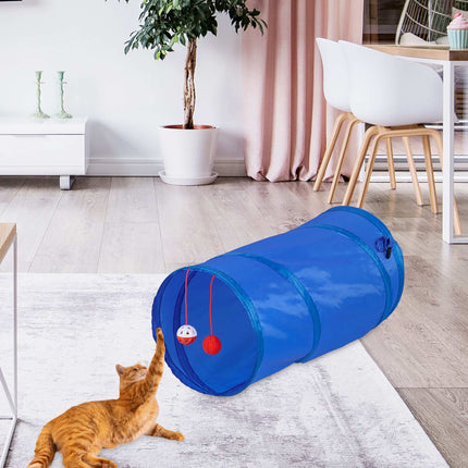 Tunnel pliable pour chat avec jouets