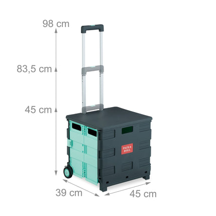 Chariot de courses pliable avec couvercle