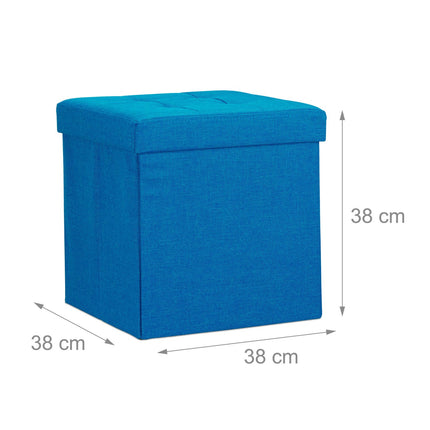 Tabouret pliable avec rangement en tissu lin
