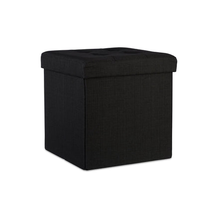 Tabouret pliable avec rangement en tissu lin