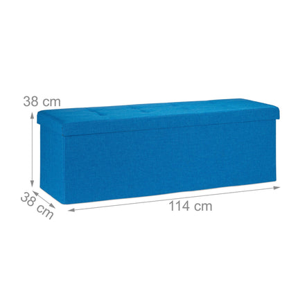 Banc de rangement pliable en tissu lin