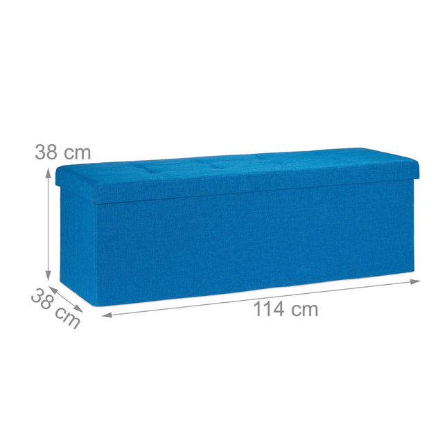 Banc de rangement pliable en tissu lin