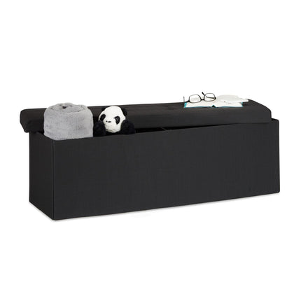 Banc de rangement pliable en tissu lin