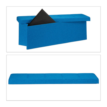 Banc de rangement pliable en tissu lin