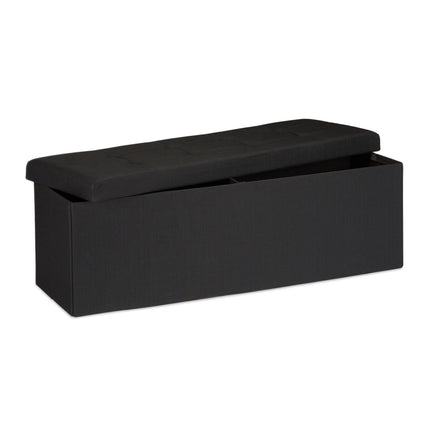 Banc de rangement pliable en tissu lin