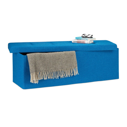 Banc de rangement pliable en tissu lin