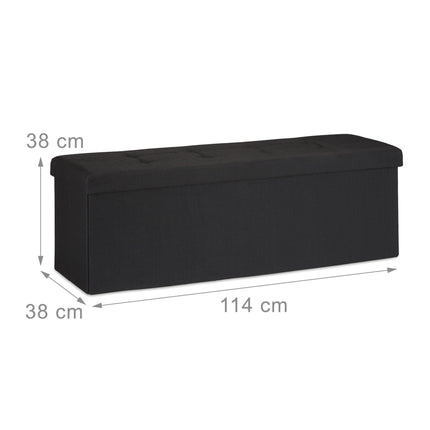 Banc de rangement pliable en tissu lin