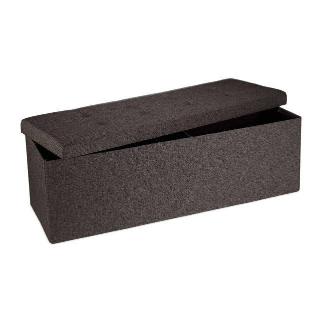 Banc de rangement pliable en tissu lin