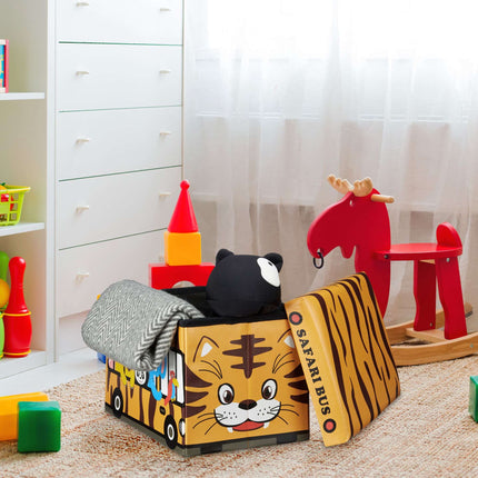 Coffre à jouets pliable avec espace de rangement