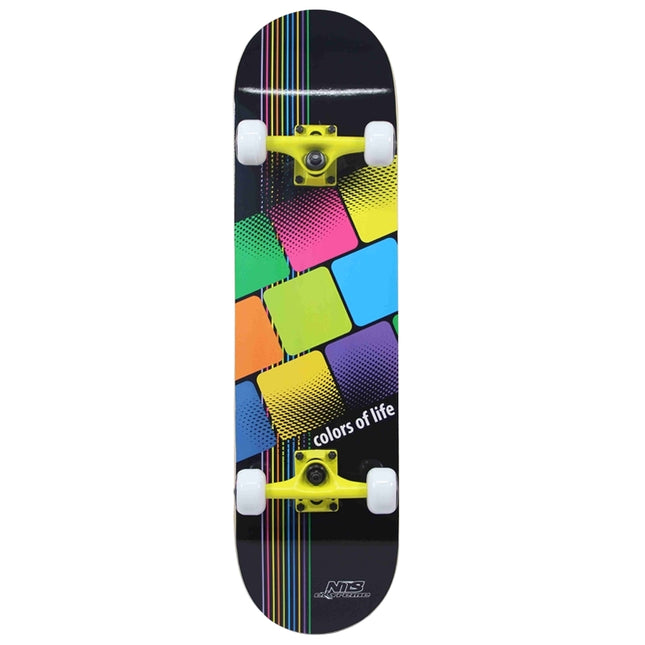 Skateboard coloré, plateau durable, largeur de 8 pouces