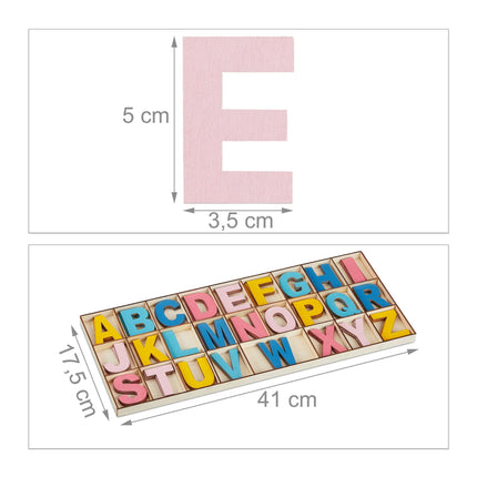Lettres en bois XL colorées 104 pièces