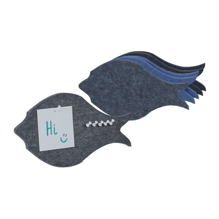 Tableau d'affichage coloré en feutre - poisson - 6 pièces