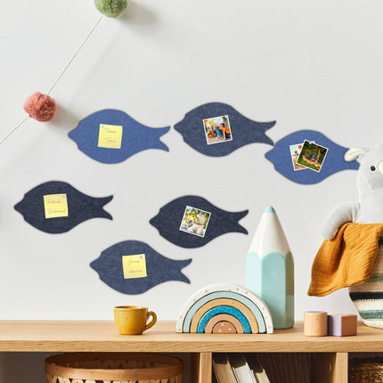 Tableau d'affichage coloré en feutre - poisson - 6 pièces