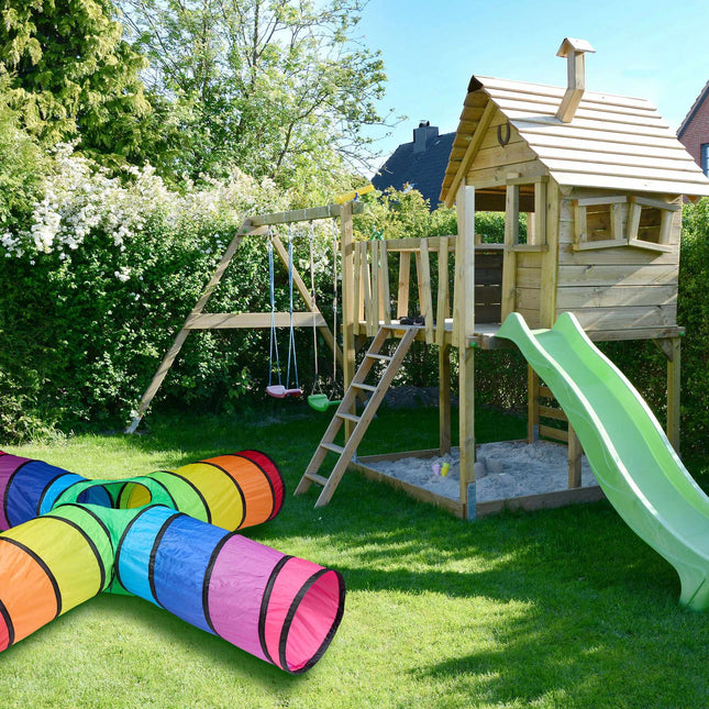 Tunnel de jeu coloré avec 4 tuyaux
