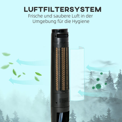 2-in-1 Turmventilator und Luftkühler, 4 Modi, Fernbedienung